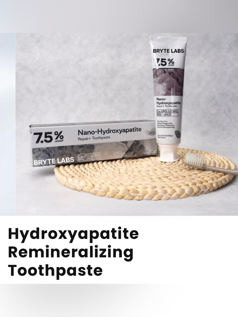 BRYTE LABS Nano-Hydroxyapatite Remineralizing Toothpaste - White